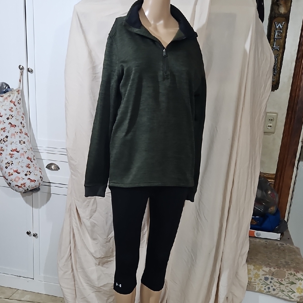 Under Armour Dark Green Women's Quarter-Zip Sweatshirt